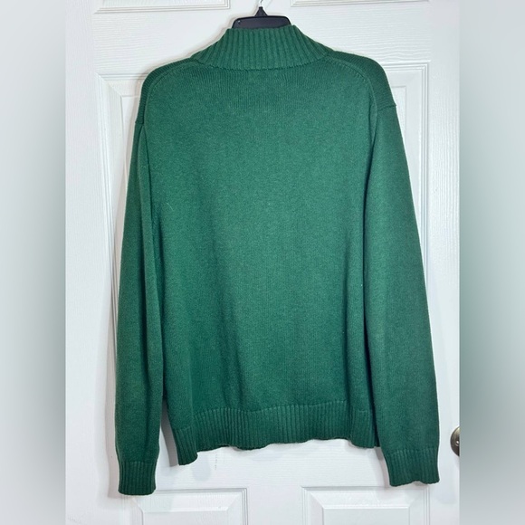 POLO RALPH LAUREN GREEN KNIT QUARTER 1/4 ZIP SWEATER SIZE LARGE - Picture 8 of 11
